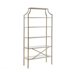 70 in. Matte Gold Metal 5-Shelf Bookcase by Coaster Home Furnishings -Coaster Home Furnishings Shop matte gold coaster home furnishings bookcases bookshelves 804393 44 1000