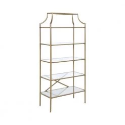 70 in. Matte Gold Metal 5-Shelf Bookcase by Coaster Home Furnishings