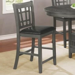 Lavon 41.25 in. Grey and Black Latice Back Wood Frame Counter Height Stool with Leatherette Seat (Set of 2) by Coaster Home Furnishings -Coaster Home Furnishings Shop medium grey and black coaster home furnishings bar stools 108219 31 1000
