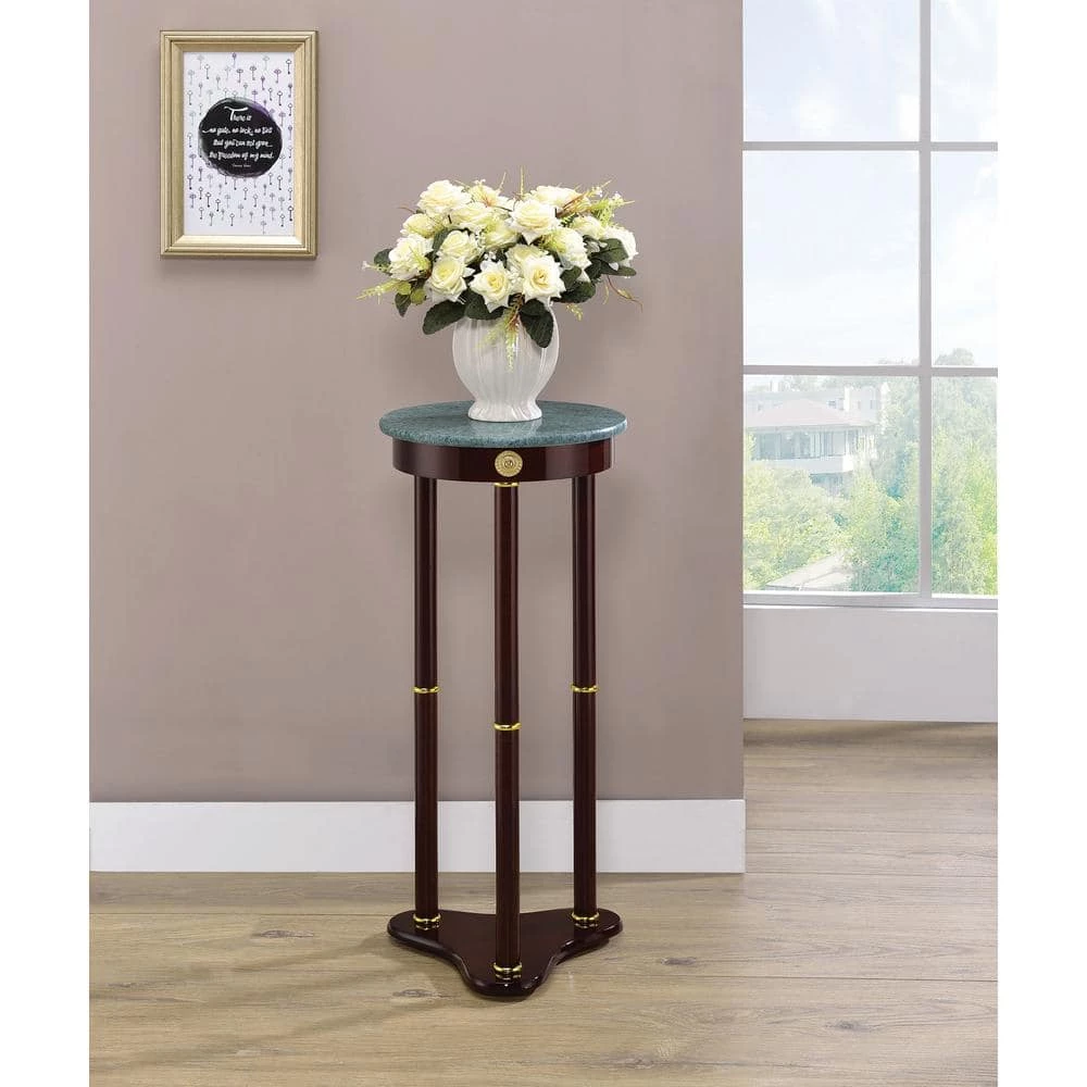 12 in. Merlot Round Marble Accent Table by Coaster Home Furnishings 6 12 in. Merlot Round Marble Accent Table by Coaster Home Furnishings - Image 4
