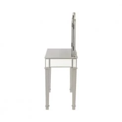 2-Piece Metallic Platinum and White Vanity Set by Coaster Home Furnishings -Coaster Home Furnishings Shop metallic platinum and white coaster home furnishings makeup vanities 930131 77 1000