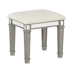 2-Piece Metallic Platinum and White Vanity Set by Coaster Home Furnishings -Coaster Home Furnishings Shop metallic platinum and white coaster home furnishings makeup vanities 930131 c3 1000