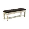Heidi Metallic Platinum and Black Bench with Tufted Seat 20.75in x 52.25in x 18in by Coaster Home Furnishings -Coaster Home Furnishings Shop metallic platinum black coaster home furnishings bedroom benches 222736 64 1000