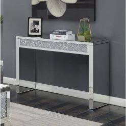Layton 47.25 in. Silver Rectangle Mirror Top Sofa Table by Coaster Home Furnishings -Coaster Home Furnishings Shop mirror and silver coaster home furnishings console tables 722499 31 1000