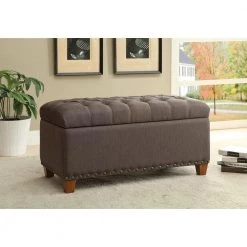Brown Tufted Storage Bench Mocha by Coaster Home Furnishings -Coaster Home Furnishings Shop mocha coaster home furnishings dining benches 500065 31 1000