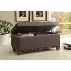 Brown Tufted Storage Bench Mocha by Coaster Home Furnishings -Coaster Home Furnishings Shop mocha coaster home furnishings dining benches 500065 4f 1000