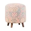 18 in. Multicolor Backless Wood Frame Ikat Pattern Round Accent Stool by Coaster Home Furnishings -Coaster Home Furnishings Shop multi color coaster home furnishings bar stools 915150 64 1000
