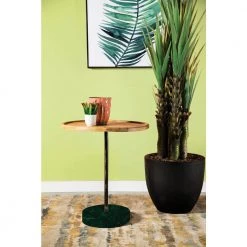 20 in. Natural and Green Round Wood Accent Table with Marble Base by Coaster Home Furnishings -Coaster Home Furnishings Shop natural and black coaster home furnishings end side tables 935882 31 1000