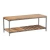 Natural and Gunmetal Accent Bench with Slat Shelf 17 in. x 42.5 in. x 15.25in by Coaster Home Furnishings -Coaster Home Furnishings Shop natural coaster home furnishings dining benches 914127 64 1000