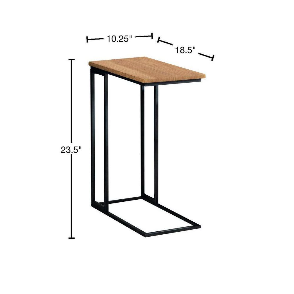10.25in Natural and Gunmetal Rectangle Wood Top Snack Table by Coaster Home Furnishings 5 10.25in Natural and Gunmetal Rectangle Wood Top Snack Table by Coaster Home Furnishings - Image 3