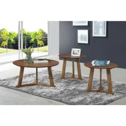 3-Piece Natural Walnut Round Wood Coffee Table Set by Coaster Home Furnishings 17 3-Piece Natural Walnut Round Wood Coffee Table Set by Coaster Home Furnishings -Coaster Home Furnishings Shop natural walnut coaster home furnishings coffee tables 722720 31 1000