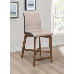 39 in. Natural Walnut and Light Grey Solid Back Wood Frame Counter Height Stool (Set of 2) by Coaster Home Furnishings -Coaster Home Furnishings Shop natural walnut grey coaster home furnishings dining chairs 106599 31 1000