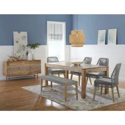 Sorrel Weathered Wash and Dark Navy Bench with Woven Rope Seat (18.5 in. H x 53.5 in. W x 14.5 in. D) by Coaster Home Furnishings -Coaster Home Furnishings Shop navy and weathered wash coaster home furnishings bedroom benches 110079 31 1000