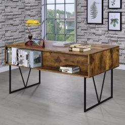 Antique Nutmeg Barritt 4-Drawer Home Office Writing Desk by Coaster Home Furnishings -Coaster Home Furnishings Shop nutmag antique coaster home furnishings writing desks ch 800999 31 1000