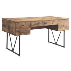 Antique Nutmeg Barritt 4-Drawer Home Office Writing Desk by Coaster Home Furnishings