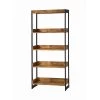 7.87 in. Antique Nutmeg/Gunmetal Metal 4-shelf Etagere Bookcase with Open Back by Coaster Home Furnishings -Coaster Home Furnishings Shop nutmeg coaster home furnishings bookcases bookshelves 800657 64 1000