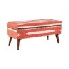 Orange and Beige Storage Bench with Nailhead Trim 16 in. x 36 in. x 16 in. by Coaster Home Furnishings -Coaster Home Furnishings Shop orange beige coaster home furnishings bedroom benches 918491 64 1000