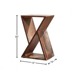 13 in. Natural Rectangle Wood Accent Table with Geometric Design by Coaster Home Furnishings -Coaster Home Furnishings Shop recycled wood coaster home furnishings end side tables 910180 40 1000