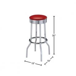 30 in. H Red and Chrome Backless Metal Frame Swivel Bar Stool (Set of 2) by Coaster Home Furnishings 9 30 in. H Red and Chrome Backless Metal Frame Swivel Bar Stool (Set of 2) by Coaster Home Furnishings -Coaster Home Furnishings Shop red coaster home furnishings bar stools 2299r 40 1000
