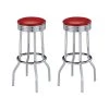30 in. H Red and Chrome Backless Metal Frame Swivel Bar Stool (Set of 2) by Coaster Home Furnishings -Coaster Home Furnishings Shop red coaster home furnishings bar stools 2299r 64 1000