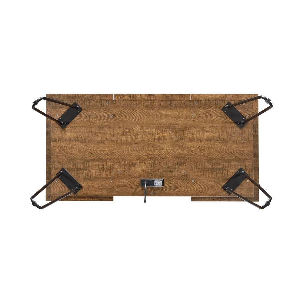 Sheeran 47.25 in. Rectangular Rustic Amber and Black Writing Desk with Power Outlet by Coaster Home Furnishings 7 Sheeran 47.25 in. Rectangular Rustic Amber and Black Writing Desk with Power Outlet by Coaster Home Furnishings - Image 5