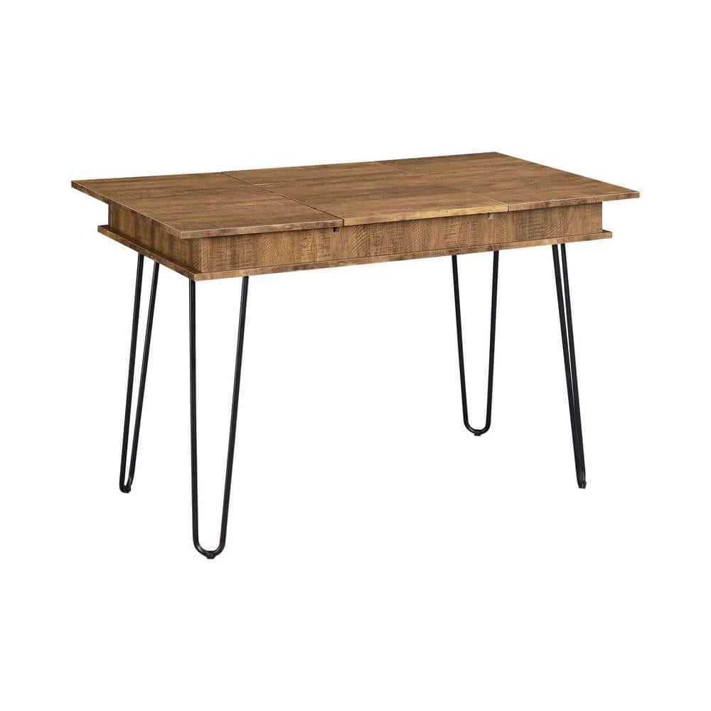 Sheeran 47.25 in. Rectangular Rustic Amber and Black Writing Desk with Power Outlet by Coaster Home Furnishings 3 Sheeran 47.25 in. Rectangular Rustic Amber and Black Writing Desk with Power Outlet by Coaster Home Furnishings