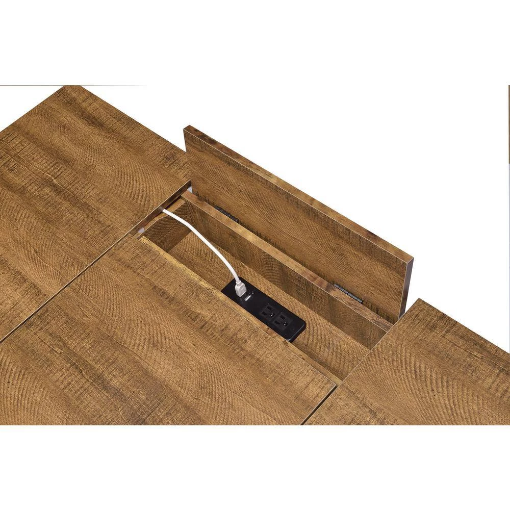 Sheeran 47.25 in. Rectangular Rustic Amber and Black Writing Desk with Power Outlet by Coaster Home Furnishings 10 Sheeran 47.25 in. Rectangular Rustic Amber and Black Writing Desk with Power Outlet by Coaster Home Furnishings - Image 8