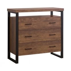 Rustic Amber Accent Cabinet with 3-Drawers by Coaster Home Furnishings