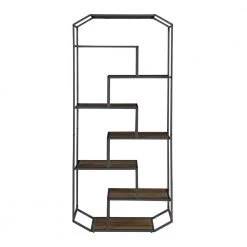 71.5in Rustic Brown and Dark Grey 7-Shelf Bookcase by Coaster Home Furnishings -Coaster Home Furnishings Shop rustic brown and dark grey coaster home furnishings bookcases bookshelves 805662 4f 1000