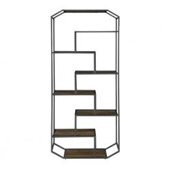 71.5in Rustic Brown and Dark Grey 7-Shelf Bookcase by Coaster Home Furnishings -Coaster Home Furnishings Shop rustic brown and dark grey coaster home furnishings bookcases bookshelves 805662 c3 1000