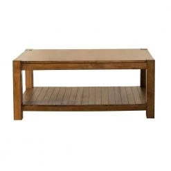 47 in Rustic Brown Rectangle Wood Coffee Table with Lower Shelf by Coaster Home Furnishings