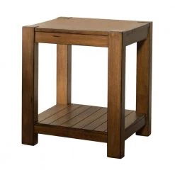 20 in. Rustic Brown Rectangle Wood End Table with Lower Shelf by Coaster Home Furnishings