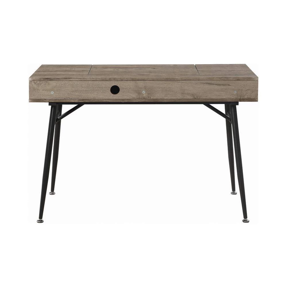 Raine 47.25 in. Rectangular Rustic Driftwood and Dark Bronze 1-Drawer Writing Desk by Coaster Home Furnishings 7 Raine 47.25 in. Rectangular Rustic Driftwood and Dark Bronze 1-Drawer Writing Desk by Coaster Home Furnishings - Image 5