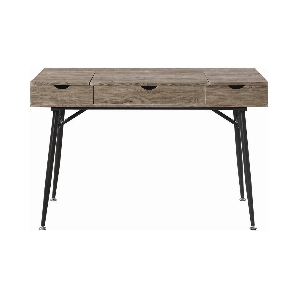 Raine 47.25 in. Rectangular Rustic Driftwood and Dark Bronze 1-Drawer Writing Desk by Coaster Home Furnishings 6 Raine 47.25 in. Rectangular Rustic Driftwood and Dark Bronze 1-Drawer Writing Desk by Coaster Home Furnishings - Image 4
