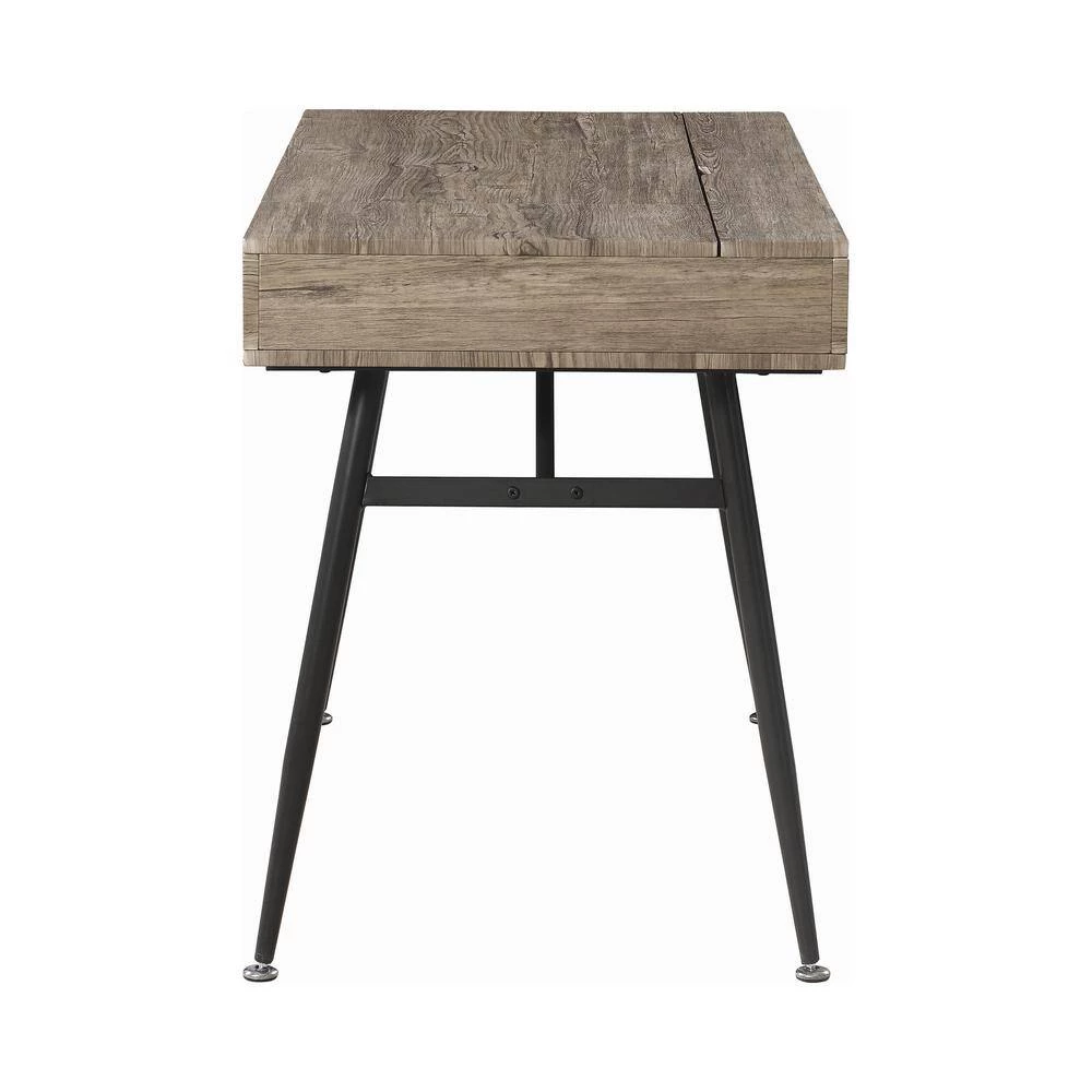 Raine 47.25 in. Rectangular Rustic Driftwood and Dark Bronze 1-Drawer Writing Desk by Coaster Home Furnishings 4 Raine 47.25 in. Rectangular Rustic Driftwood and Dark Bronze 1-Drawer Writing Desk by Coaster Home Furnishings - Image 2