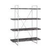 Grimma 62.5 in. Rustic Grey Herringbone 4-Shelf Bookcase by Coaster Home Furnishings -Coaster Home Furnishings Shop rustic grey herringbone and chrome coaster home furnishings bookcases bookshelves 802613 64 1000
