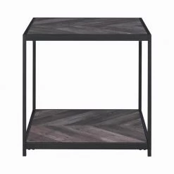 Meagan 23.5 in. Rustic Grey Herringbone and Sandy Black Square Wood End Table by Coaster Home Furnishings 10 Meagan 23.5 in. Rustic Grey Herringbone and Sandy Black Square Wood End Table by Coaster Home Furnishings -Coaster Home Furnishings Shop rustic grey herringbone and sandy black coaster home furnishings end side tables 708167 c3 1000