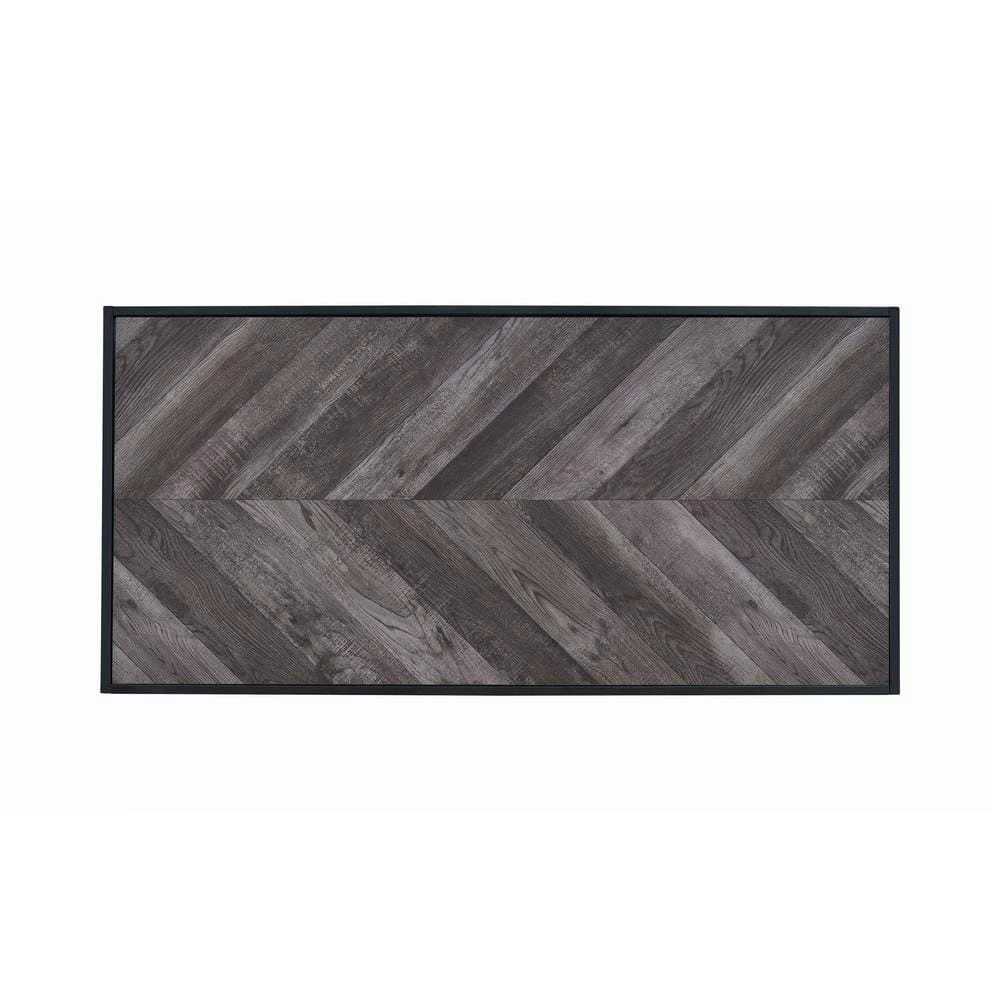 Meagan 47.25 in. Rustic Grey Herringbone Rectangle Wood Coffee Table with Bottom Shelf by Coaster Home Furnishings 7 Meagan 47.25 in. Rustic Grey Herringbone Rectangle Wood Coffee Table with Bottom Shelf by Coaster Home Furnishings - Image 5