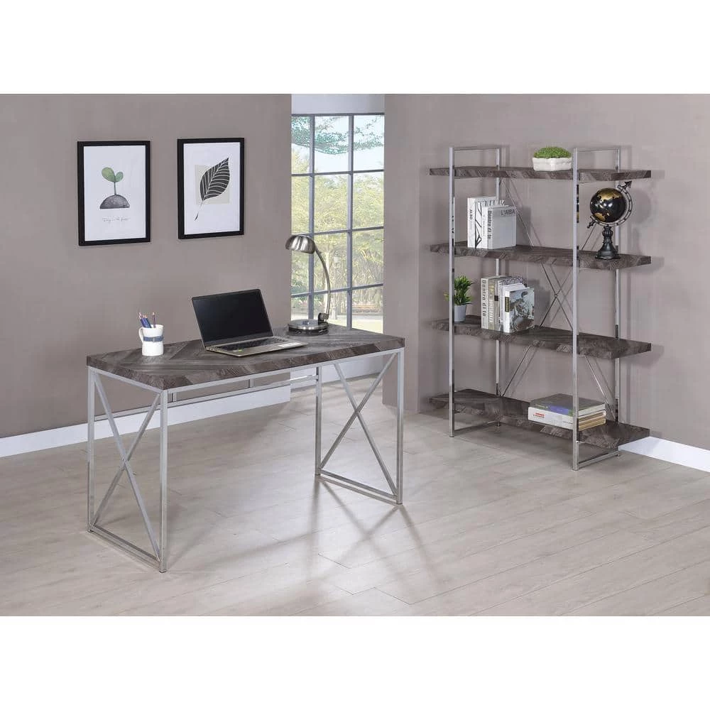 Grimma 47.25 in. Rectangular Rustic Grey Herringbone Writing Desk by Coaster Home Furnishings 8 Grimma 47.25 in. Rectangular Rustic Grey Herringbone Writing Desk by Coaster Home Furnishings - Image 6