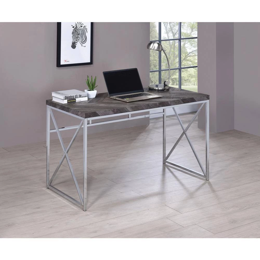 Grimma 47.25 in. Rectangular Rustic Grey Herringbone Writing Desk by Coaster Home Furnishings 9 Grimma 47.25 in. Rectangular Rustic Grey Herringbone Writing Desk by Coaster Home Furnishings - Image 7