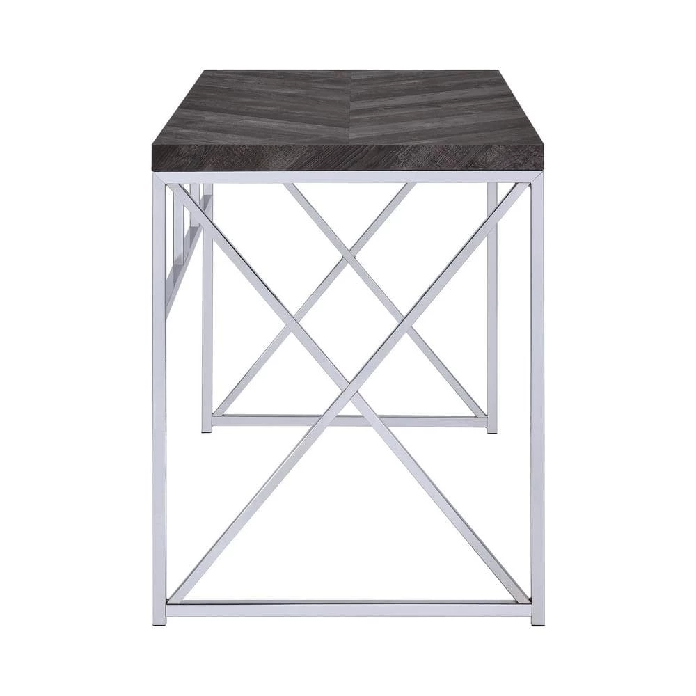 Grimma 47.25 in. Rectangular Rustic Grey Herringbone Writing Desk by Coaster Home Furnishings 4 Grimma 47.25 in. Rectangular Rustic Grey Herringbone Writing Desk by Coaster Home Furnishings - Image 2