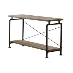47.25 in. Rustic Oak And Black Rectangle Wood Sofa Table with Storage Shelf by Coaster Home Furnishings