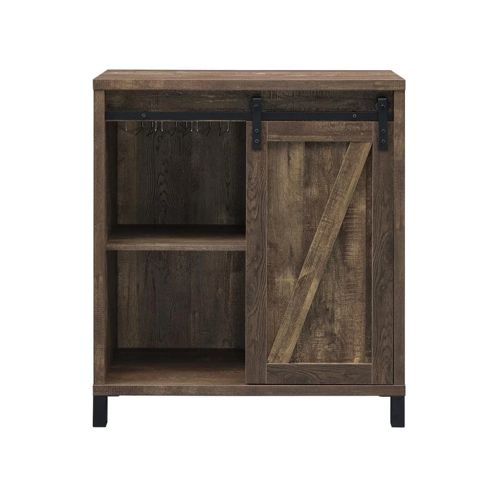 Rustic Oak Bar Cabinet with Sliding Door by Coaster Home Furnishings 8 Rustic Oak Bar Cabinet with Sliding Door by Coaster Home Furnishings - Image 6