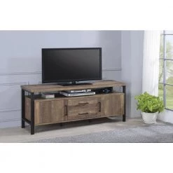 59in. Rustic Oak TV Console with 2 Drawers Fits TV's up to 64in. by Coaster Home Furnishings -Coaster Home Furnishings Shop rustic oak coaster home furnishings tv stands 722562 31 1000
