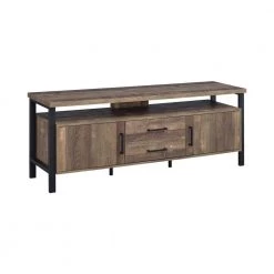 59in. Rustic Oak TV Console with 2 Drawers Fits TV's up to 64in. by Coaster Home Furnishings
