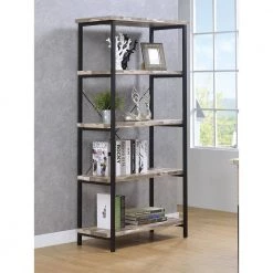 Skelton 70.75 in. Black Salvaged Cabin and 4-Shelf Etagere Bookcase by Coaster Home Furnishings 9 Skelton 70.75 in. Black Salvaged Cabin and 4-Shelf Etagere Bookcase by Coaster Home Furnishings -Coaster Home Furnishings Shop salvaged cabin and black coaster home furnishings bookcases bookshelves 801552 31 1000