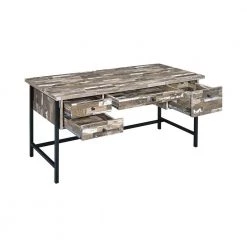 Kemper 60 in. Rectangular Salvaged Cabin 4-Drawer Writing Desk by Coaster Home Furnishings -Coaster Home Furnishings Shop salvaged cabin and black coaster home furnishings writing desks 801235 77 1000