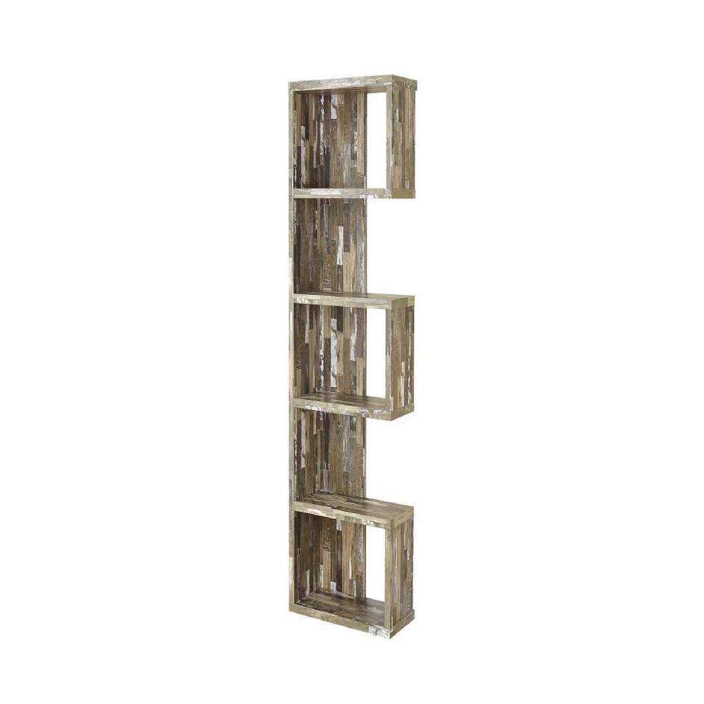 7.13 in. Salvaged Cabin Wood 5-shelf Etagere Bookcase with Open Back by Coaster Home Furnishings 5 7.13 in. Salvaged Cabin Wood 5-shelf Etagere Bookcase with Open Back by Coaster Home Furnishings - Image 3
