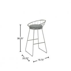 38.25 in. H Satin Nickel and Grey Low Back Metal Frame Bar Stool with Leatherette Seat (Set of 2) by Coaster Home Furnishings 14 38.25 in. H Satin Nickel and Grey Low Back Metal Frame Bar Stool with Leatherette Seat (Set of 2) by Coaster Home Furnishings -Coaster Home Furnishings Shop satin nickel and grey coaster home furnishings bar stools 183144 40 1000