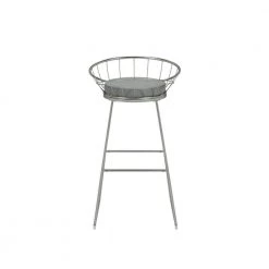 38.25 in. H Satin Nickel and Grey Low Back Metal Frame Bar Stool with Leatherette Seat (Set of 2) by Coaster Home Furnishings 18 38.25 in. H Satin Nickel and Grey Low Back Metal Frame Bar Stool with Leatherette Seat (Set of 2) by Coaster Home Furnishings -Coaster Home Furnishings Shop satin nickel and grey coaster home furnishings bar stools 183144 44 1000